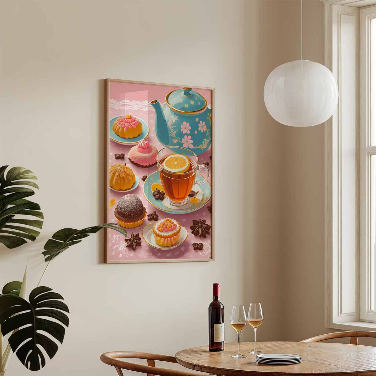 Vintage High Tea – keukenposter in staand formaat