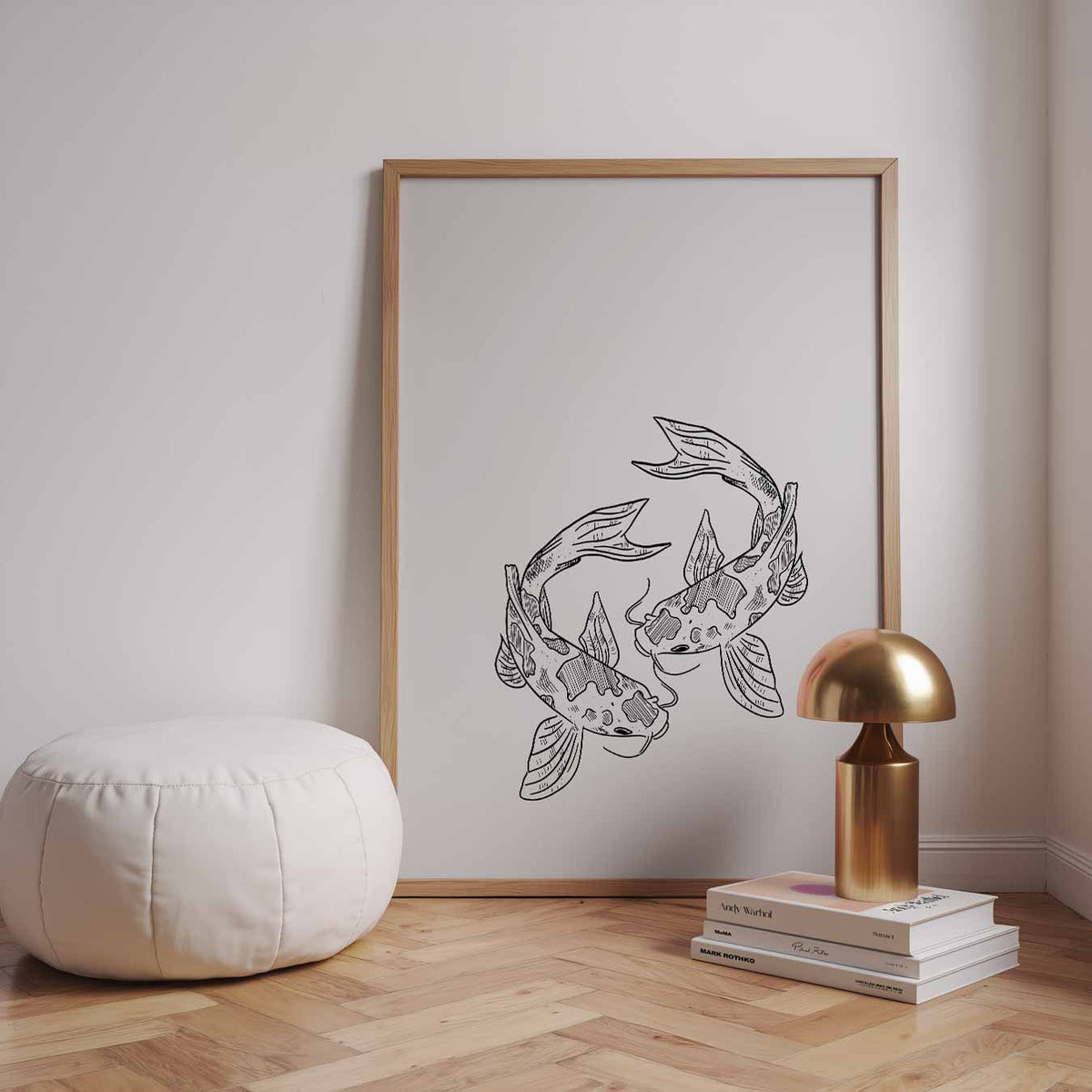 Elegante Koi Vissen – zomerse wandkunst als portret poster