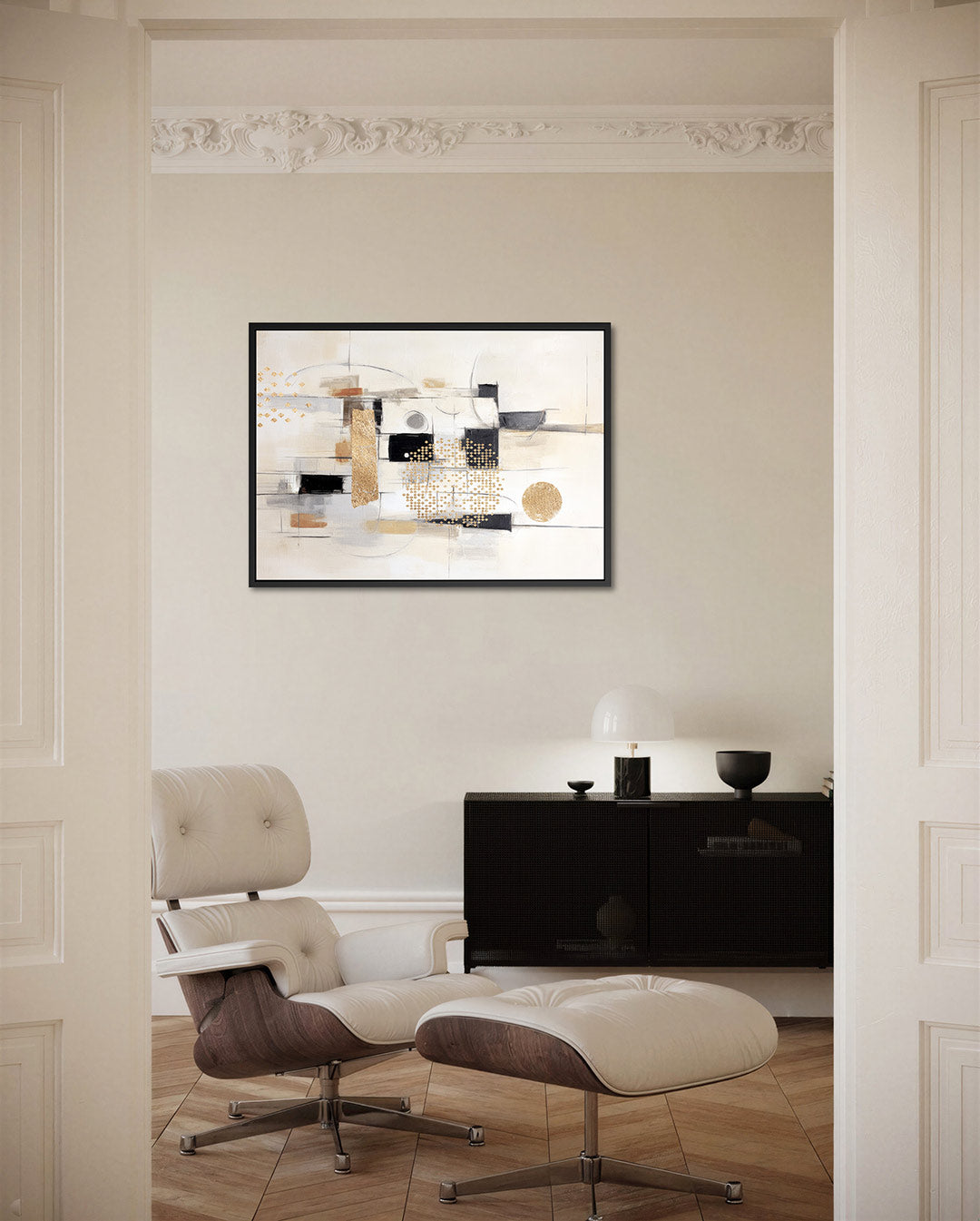 Geometrische vormen compositie – Geometrische – liggende wanddecoratie