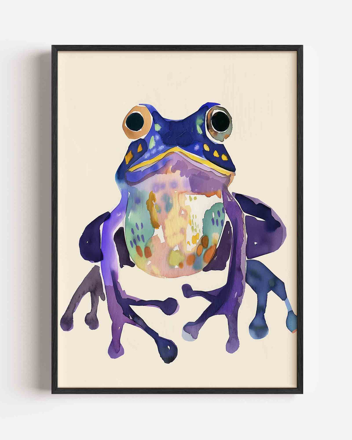 Gekleurde kikker – kids portret poster als wanddecoratie