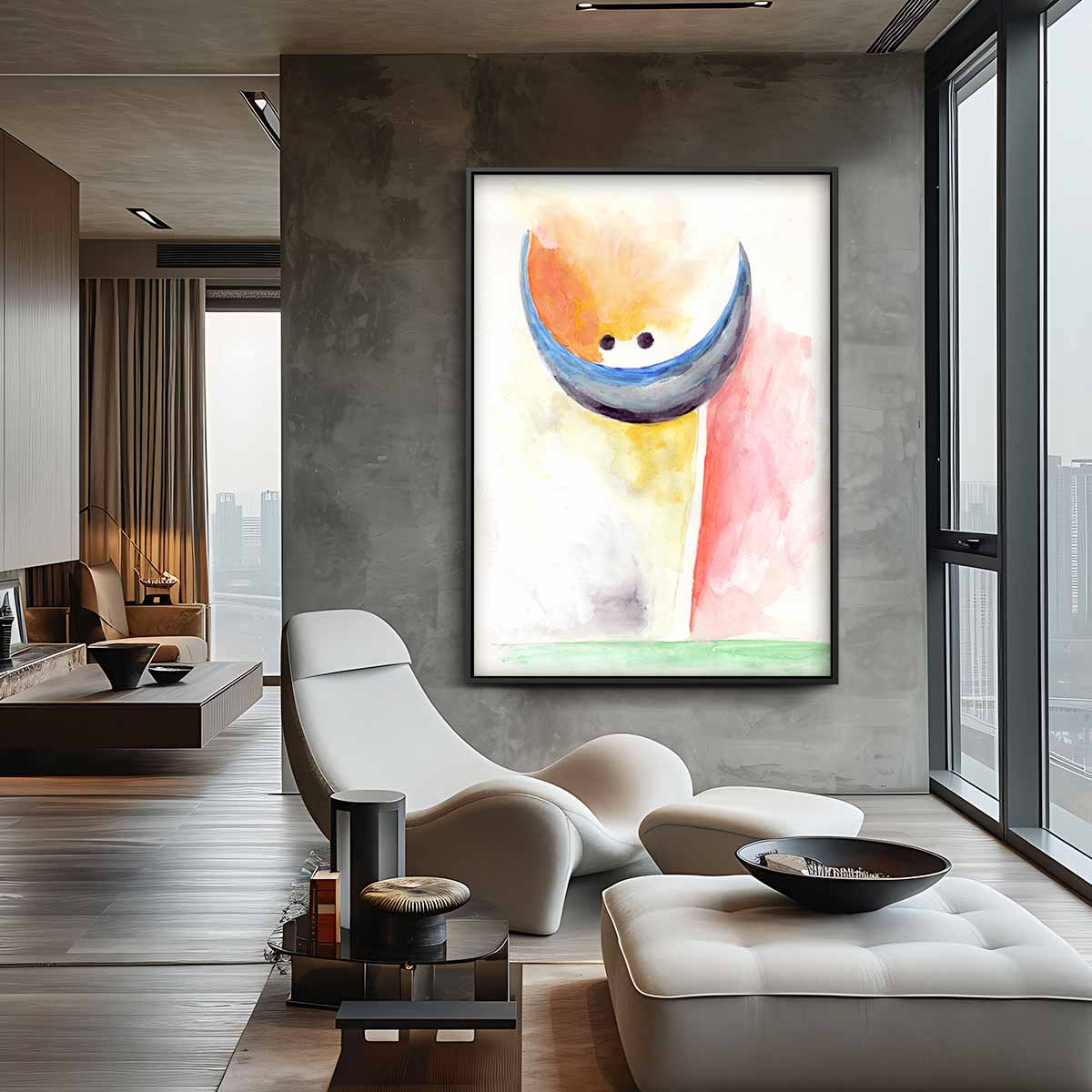 Abstracte Kleurenexplosie – dibond wanddecoratie in staand formaat