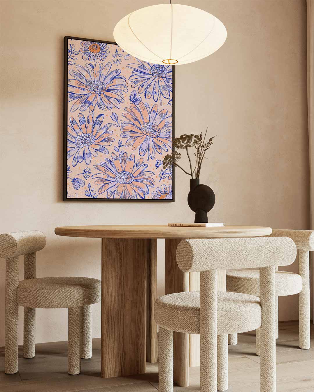 Bloemenpracht Illustratie – staande wandkunst voor woonkamer of interieur