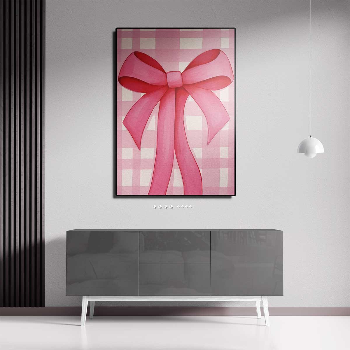Roze Strik – modern portret kunstwerk van WallArtistic