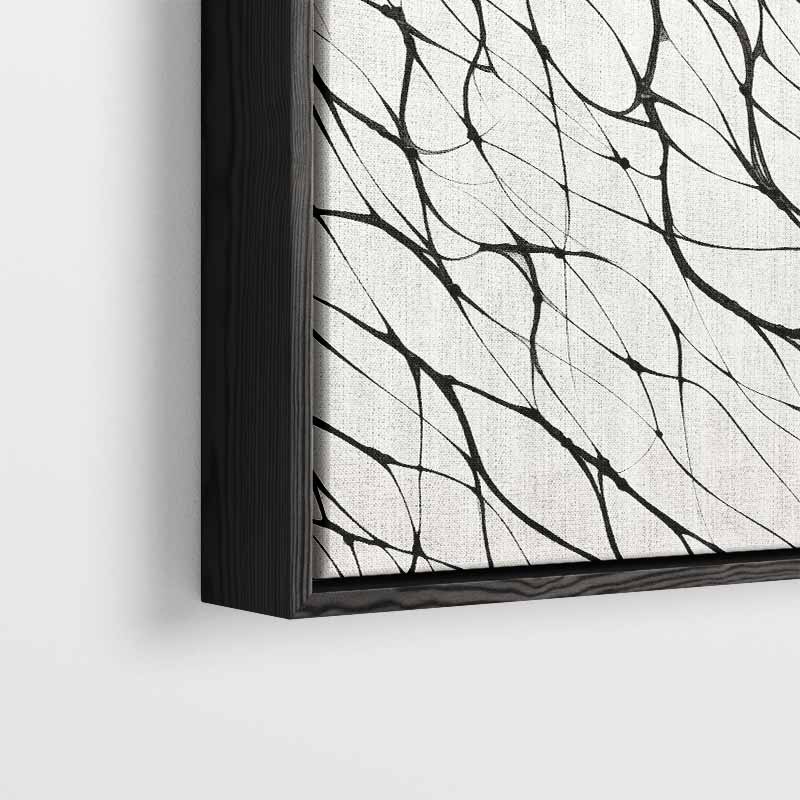 Web van Zwarte Lijnen – plexiglas kunstwerk als wanddecoratie