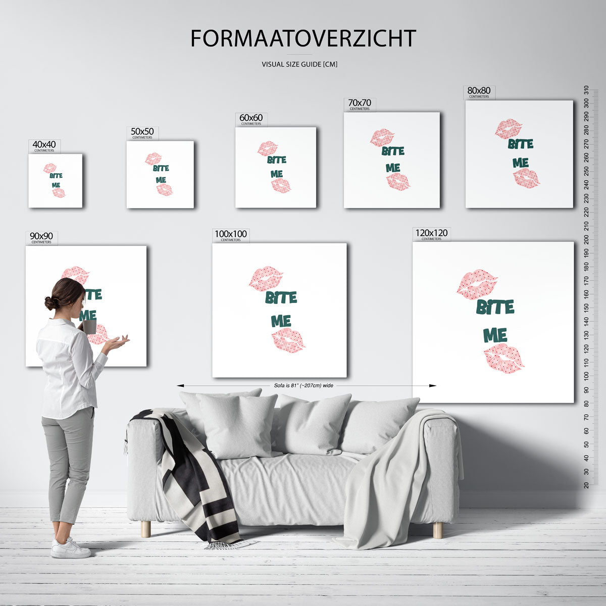Bite me – kleurrijke vierkante muurposter in Pop Art stijl