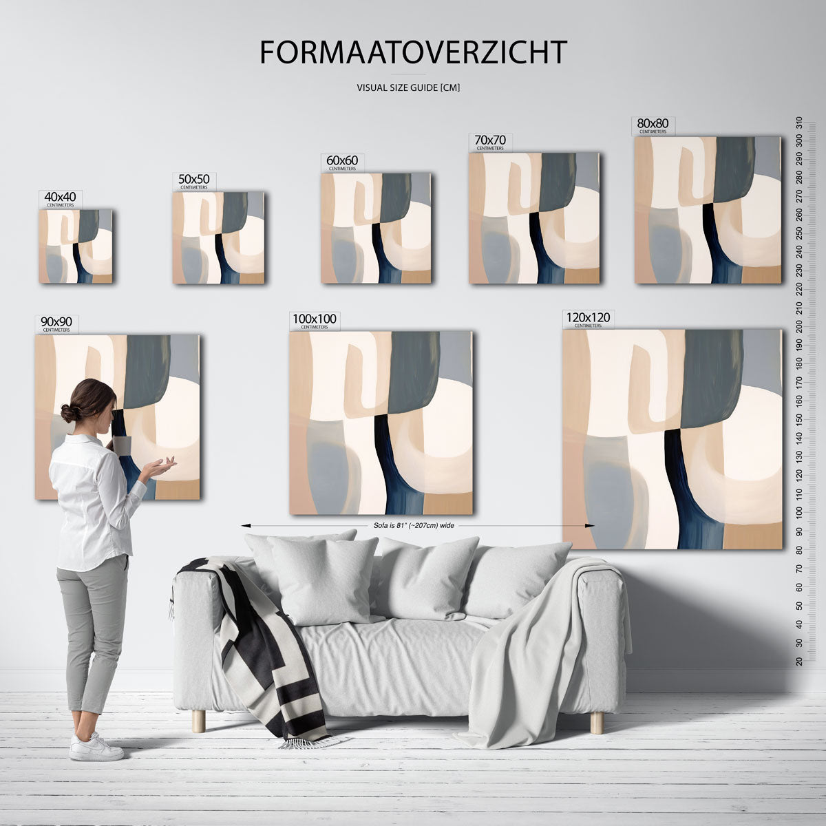 Abstracte vormen – vierkante muurposter met abstracte vormen