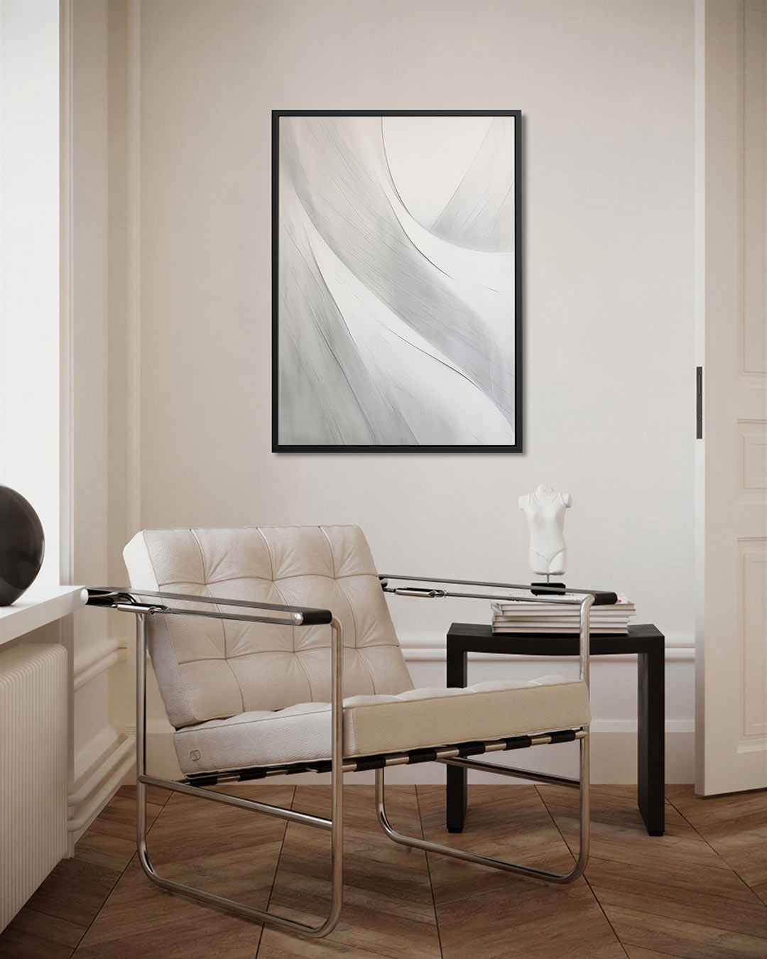 Vloeiende lijnen – staand wanddecoratie kunstwerk