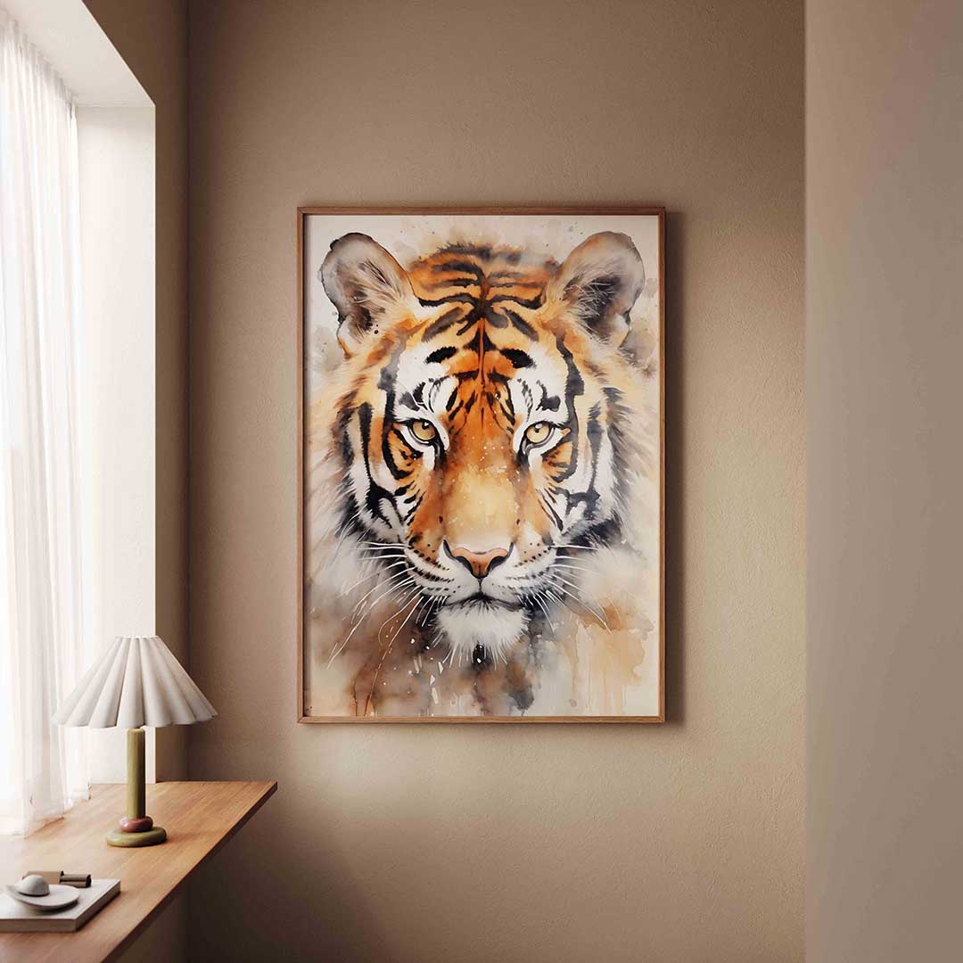 Tijger portret – staande jungle wanddecoratie van WallArtistic