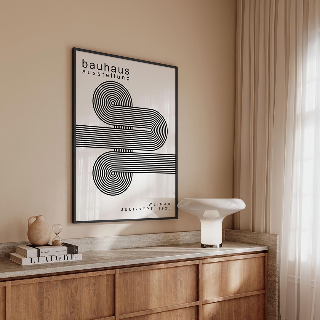 – geometrische Bauhaus poster in staand formaat