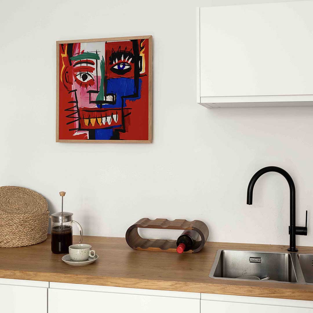 Abstract gezicht – kleurrijke Pop Art poster in vierkant formaat