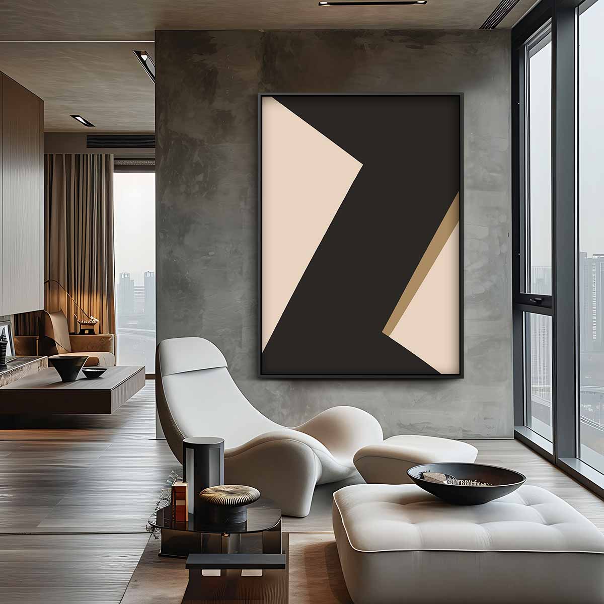 Abstract Elegantie – canvas wanddecoratie in portret formaat