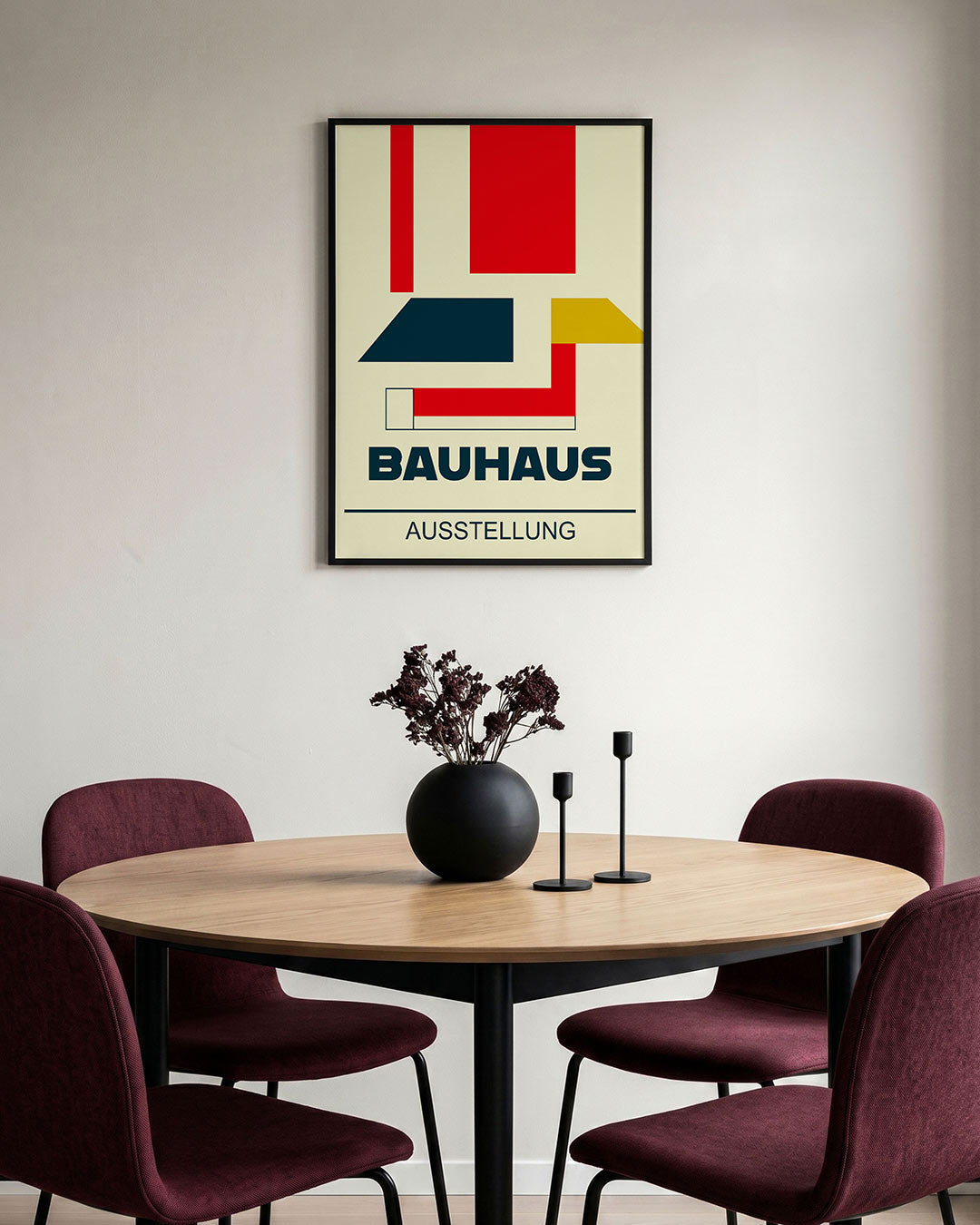 Vorm en kleur – staande Bauhaus poster voor aan de muur