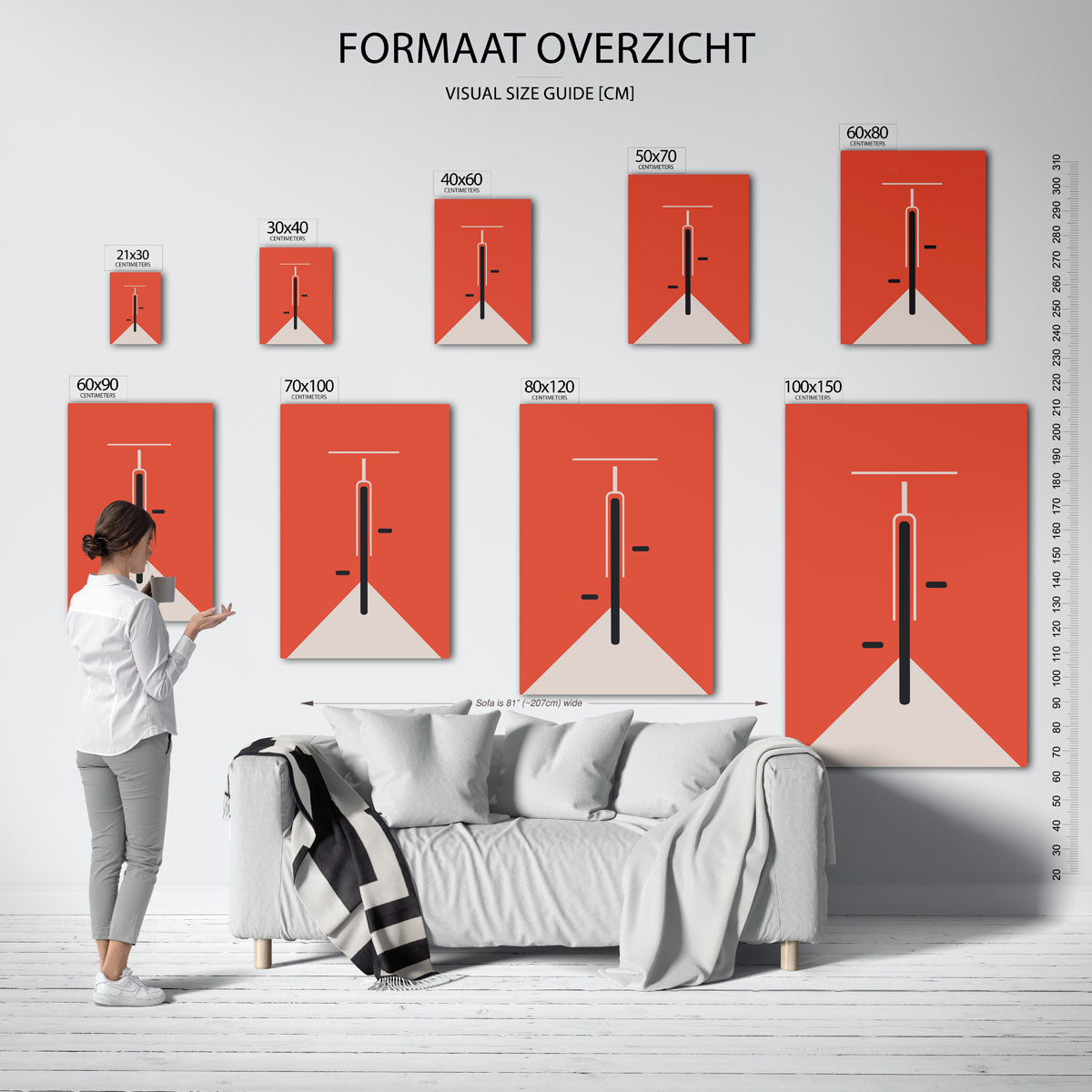 Lijn en kleur – geometrische poster in Bauhaus-stijl van WallArtistic