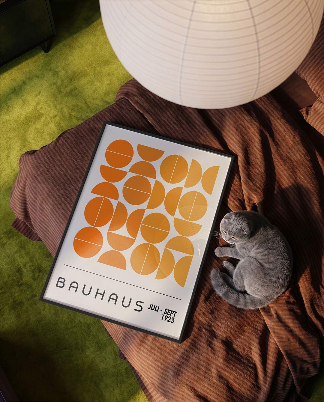 Vormritme en kleur – moderne Bauhaus wandkunst als poster