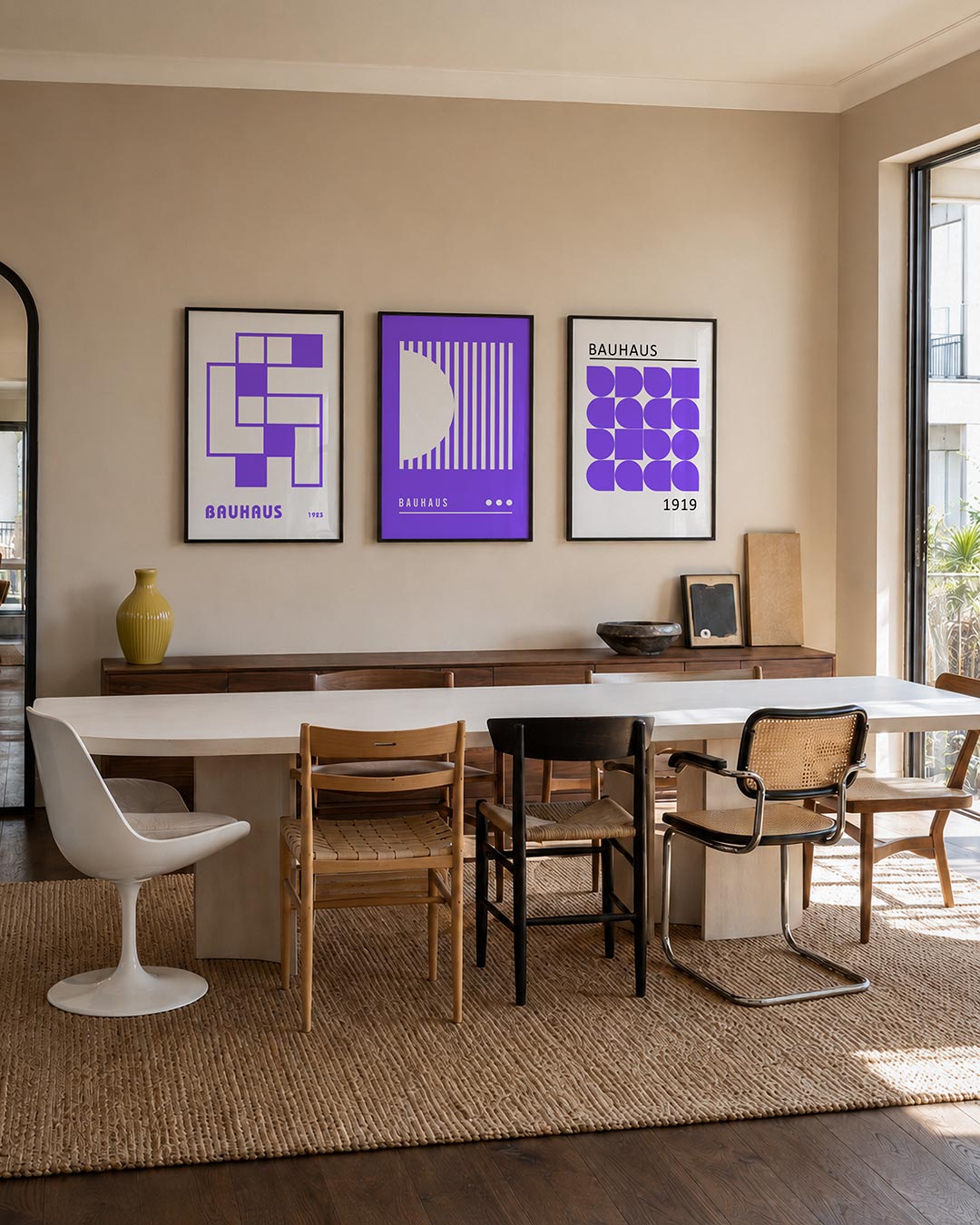 Vorm en kleur driedelige posterset – deze posterset in drie delen toont een speelse ordening van