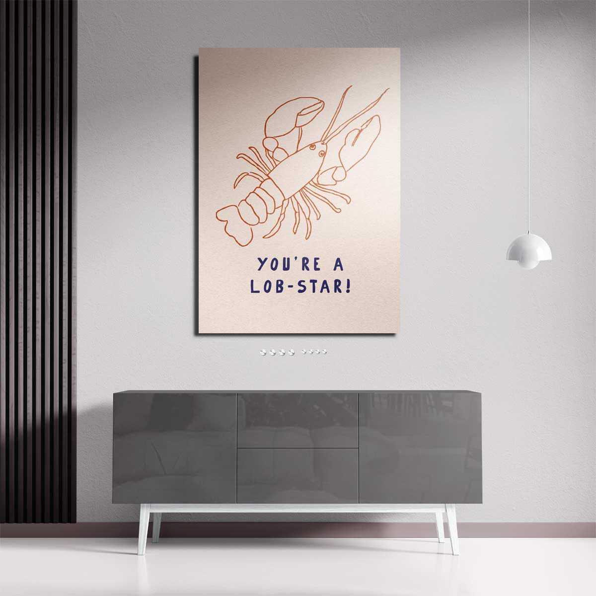 Lob-Star Illustratie Poster – staande wandkunst voor woonkamer of interieur