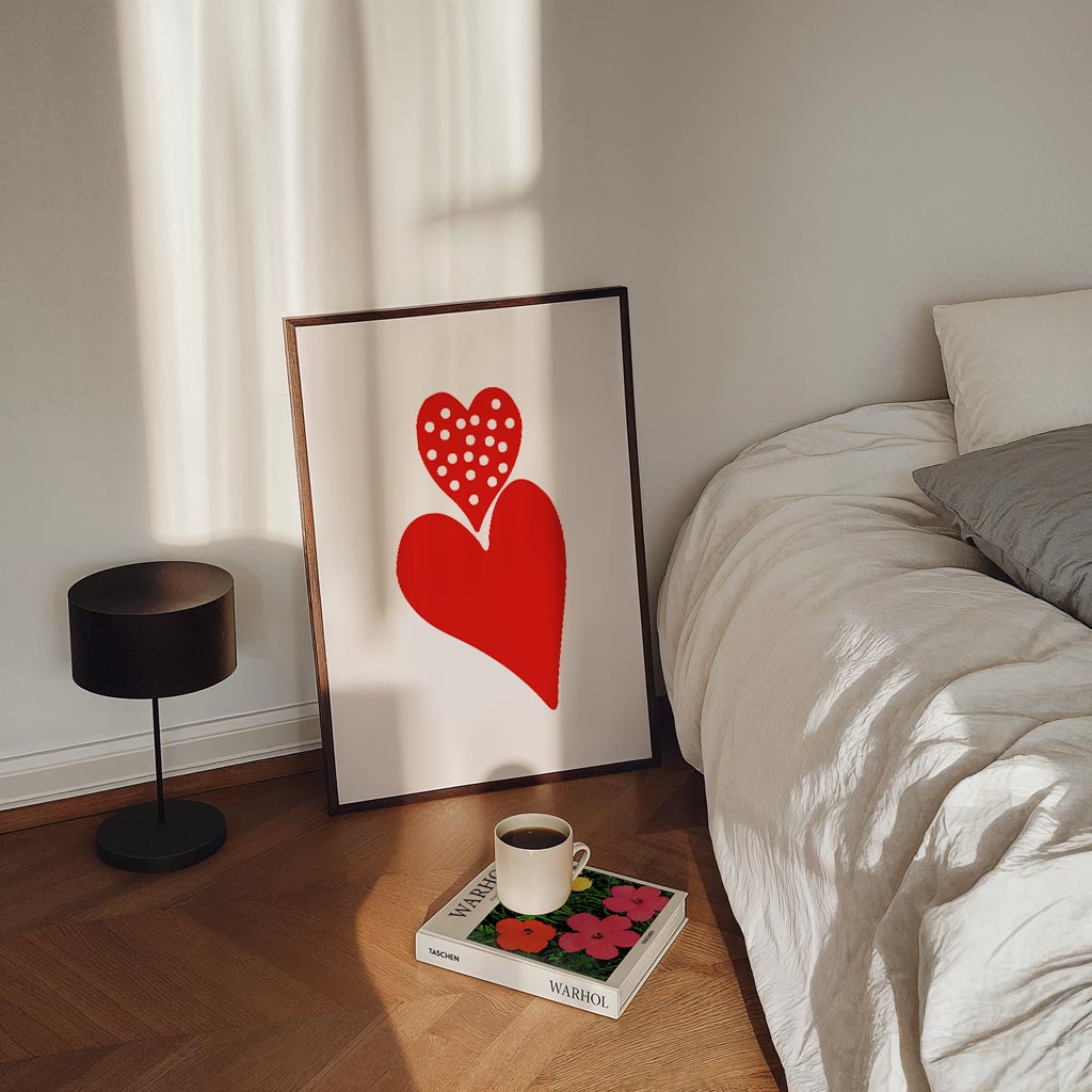 Liefdeshartjes Wall Art – staande zomer wanddecoratie van WallArtistic