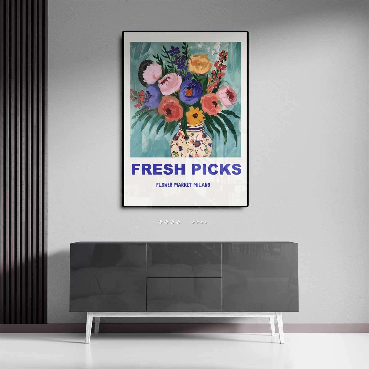 Bloemenpracht in Milaan – canvas kunstwerk als wanddecoratie