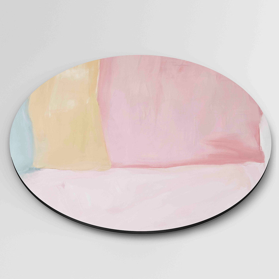 Abstracte pastelkleuren – moderne ronde wanddecoratie van WallArtistic