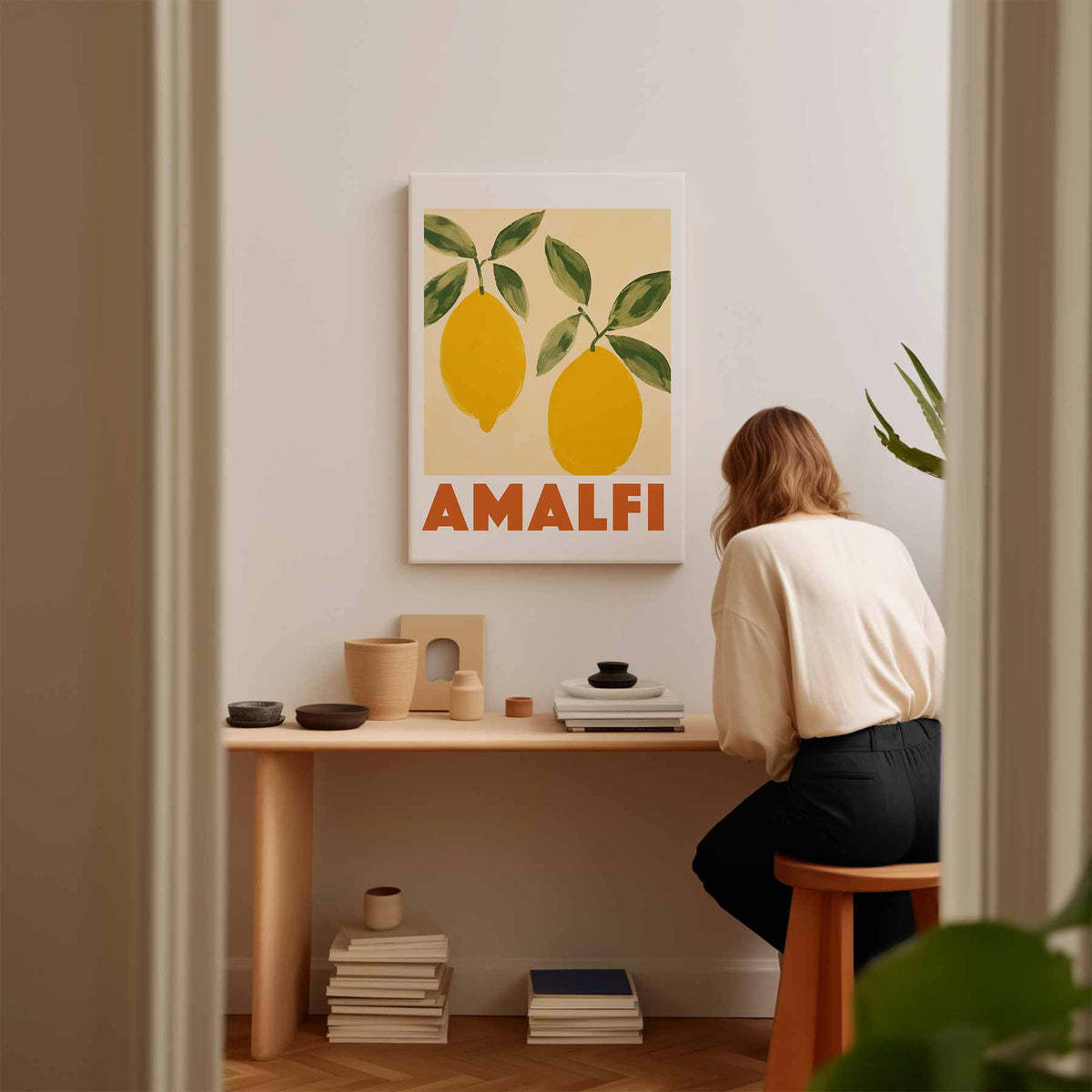Zonnige Amalfi Citroenen – staand kunstwerk voor modern interieur