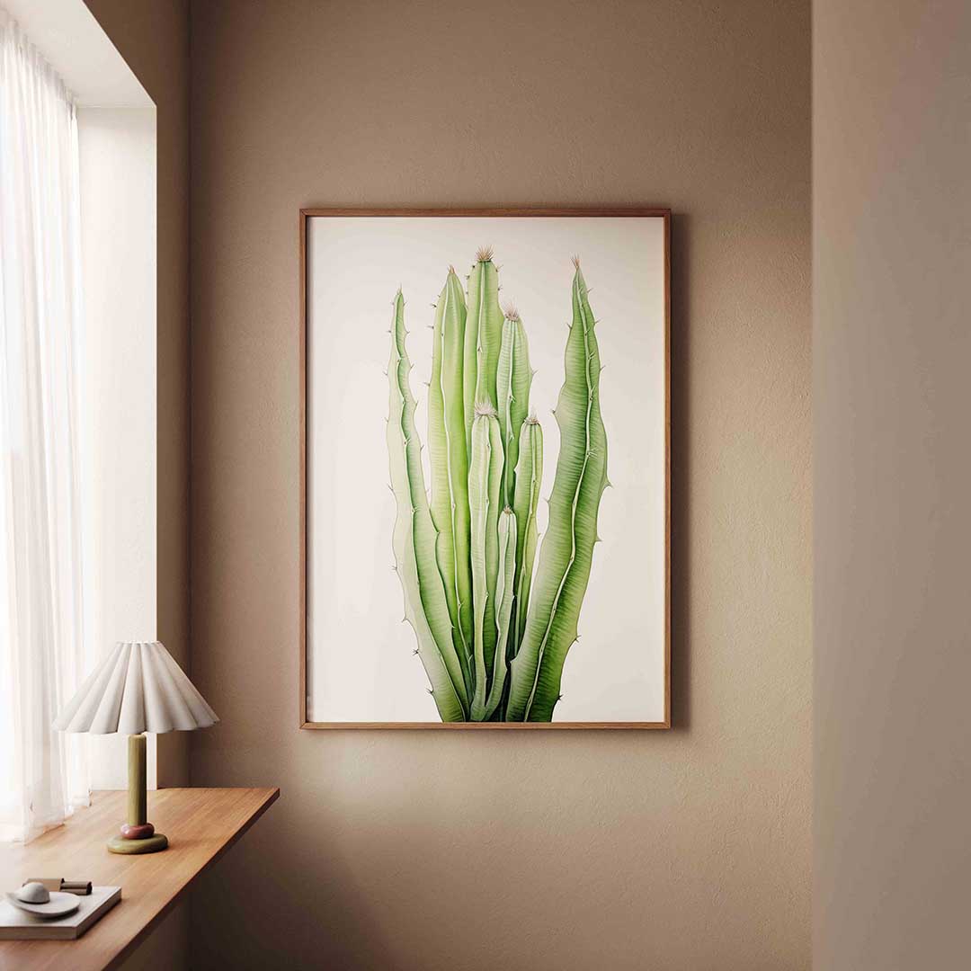 Groene cactus – staande jungle wanddecoratie van WallArtistic