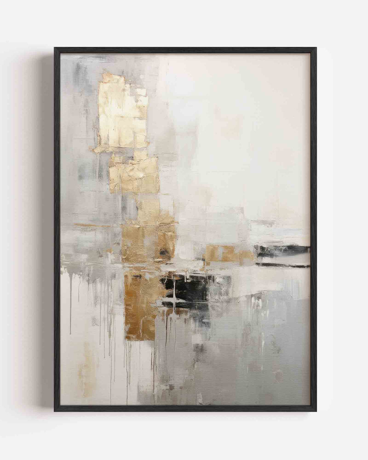 Gouden abstractie – zacht abstracte portret poster als wanddecoratie