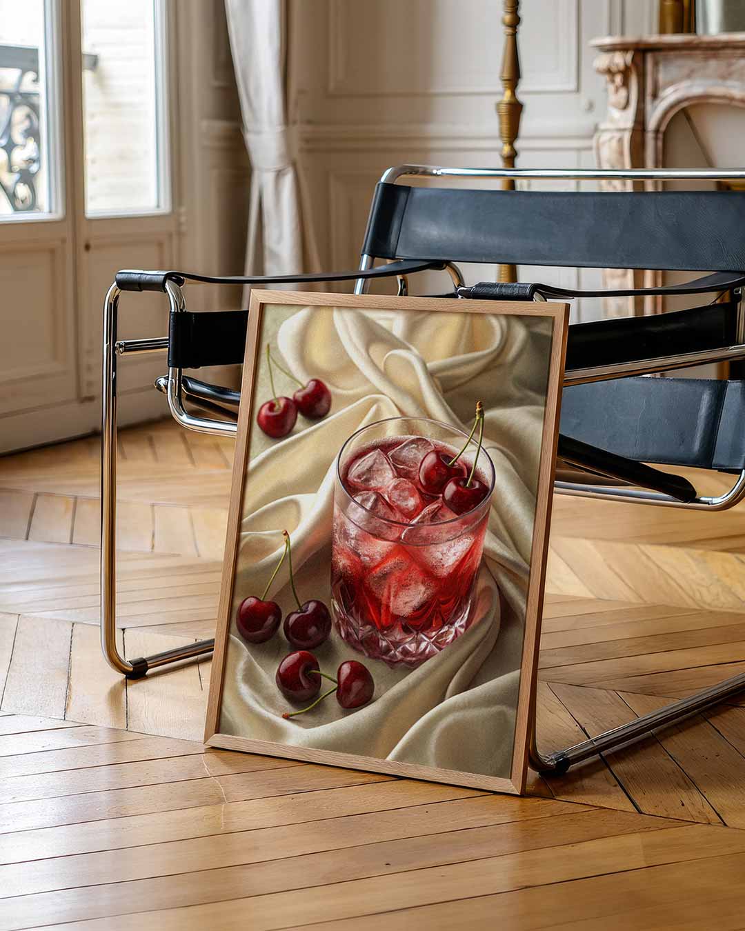 Luxe Kersen Mocktail – staande muurposter met zomerse uitstraling