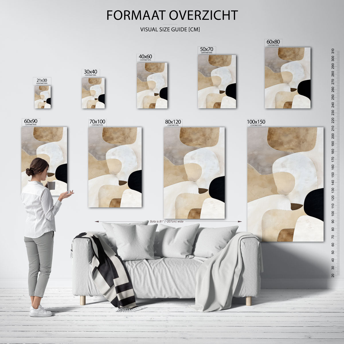 Abstracte vormen – staande muurposter met abstracte vormen