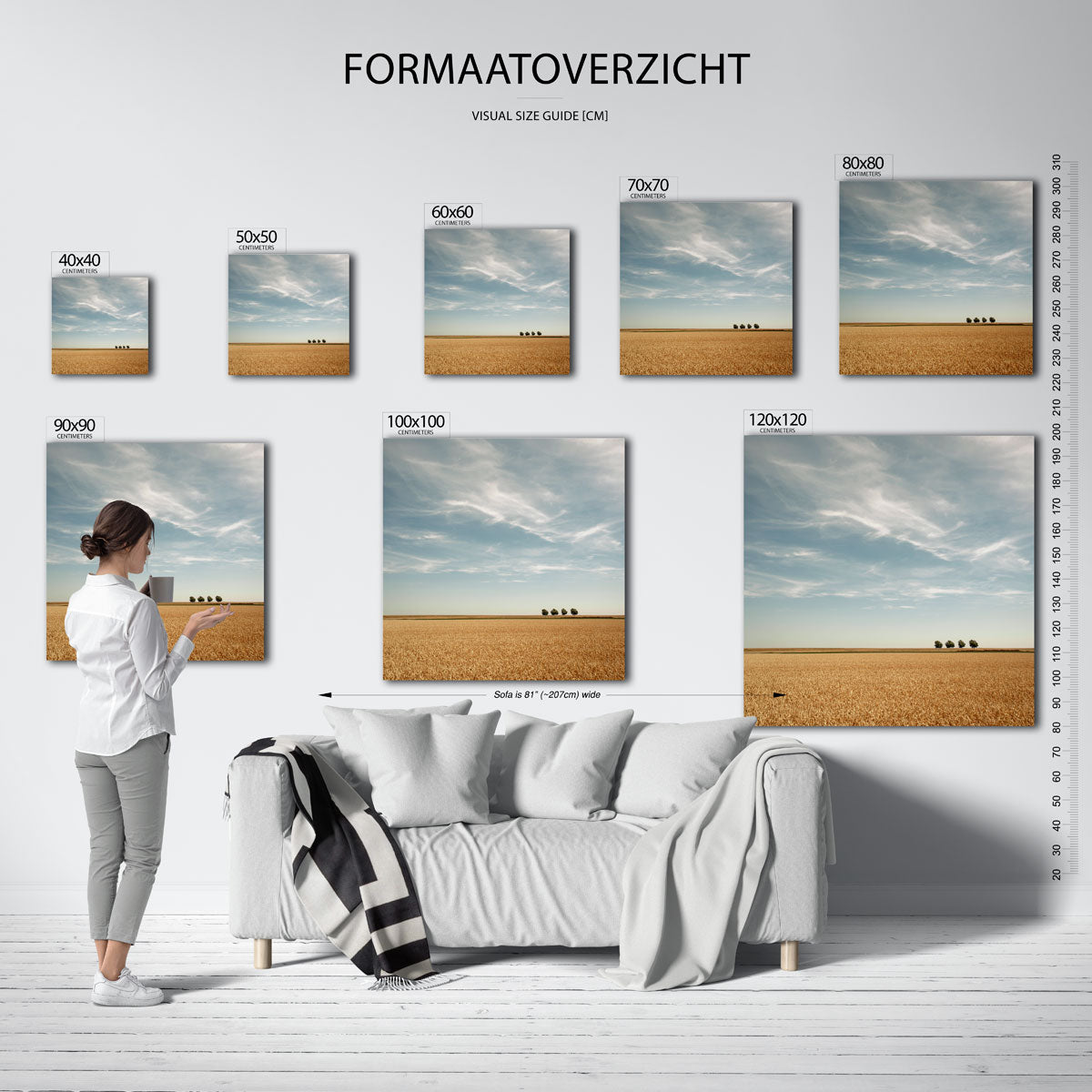Rustige landschap weergave kunstwerk – materiaalweergave – deze kunstwerk toont een uitgestrekt veld onder een blauwe lucht