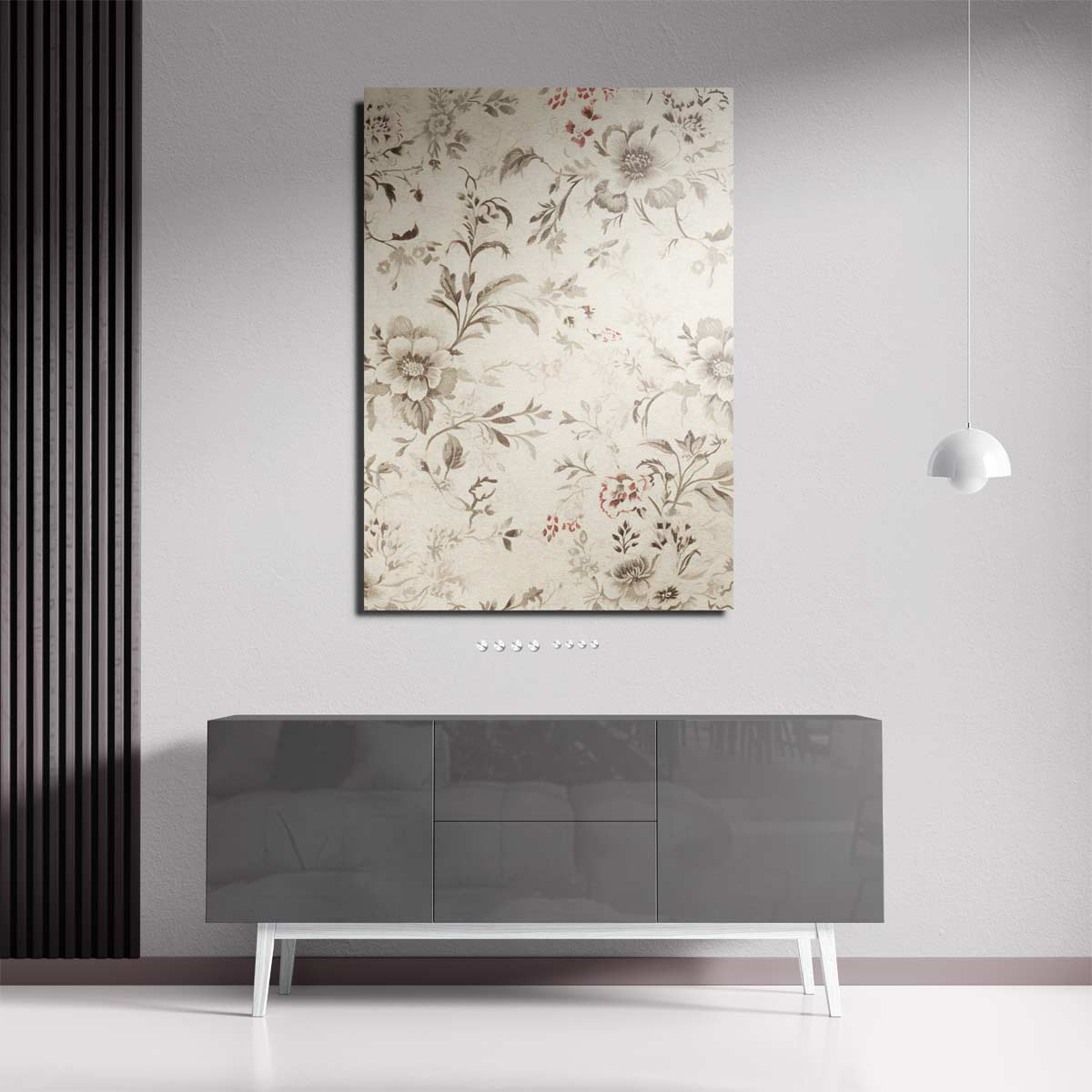 Elegante Bloemenpracht Behang – plexiglas wanddecoratie in portret formaat