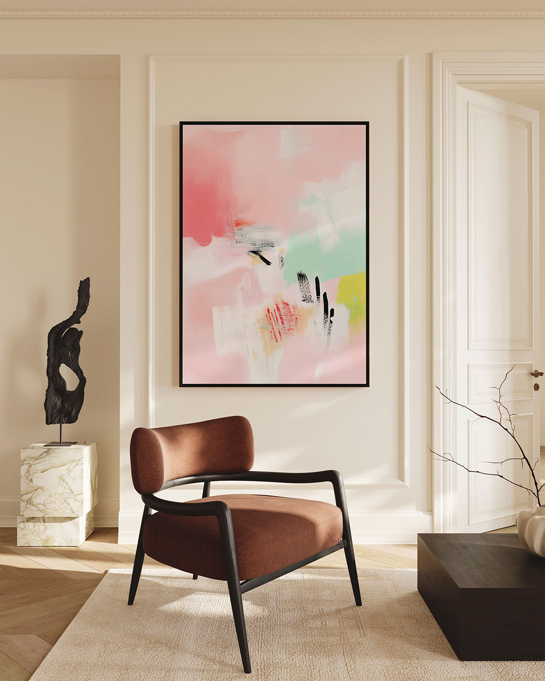 Kleurrijke vegen – staand wanddecoratie kunstwerk
