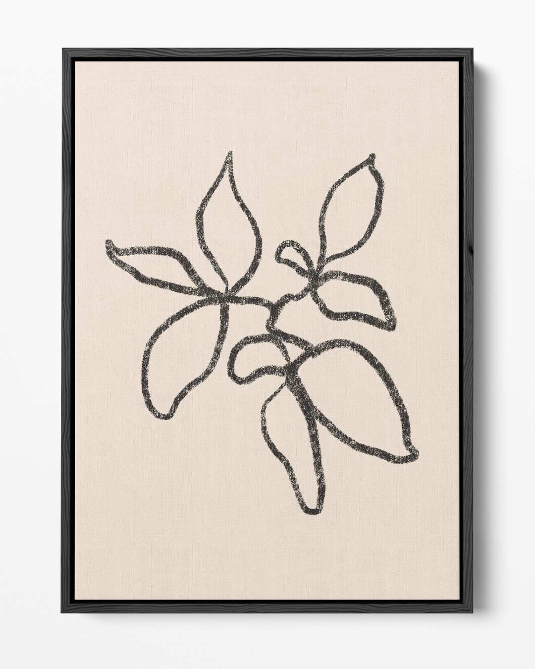 Minimalistische Bladeren Schets – portret kunstwerk als wanddecoratie