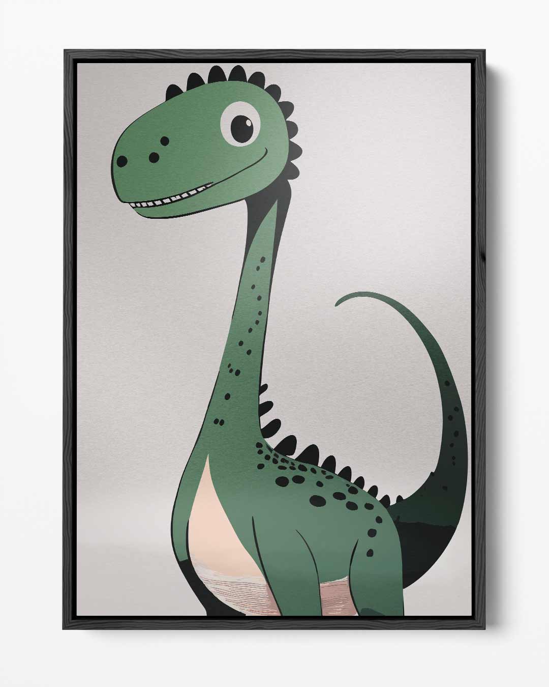 Vrolijke Dino Illustratie – portret kunstwerk als wanddecoratie