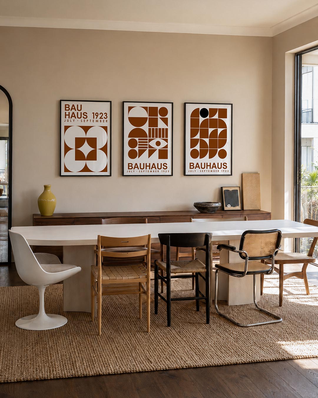 Vormen en vlakken posterset – tweede productweergave – deze posterset in drie delen toont een speelse combinatie van cirkels