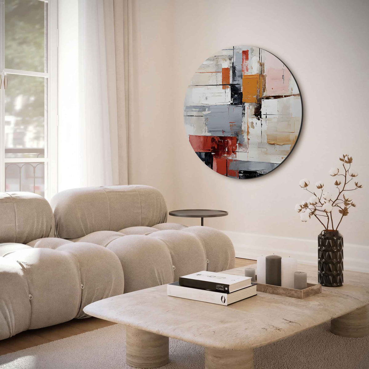 Abstracte vormen – moderne abstracte muurcirkel voor aan de muur