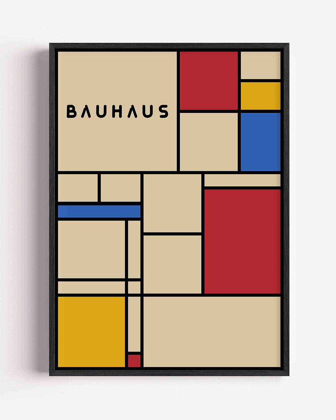Vlakverdeling en kleur – staande Bauhaus poster als wanddecoratie