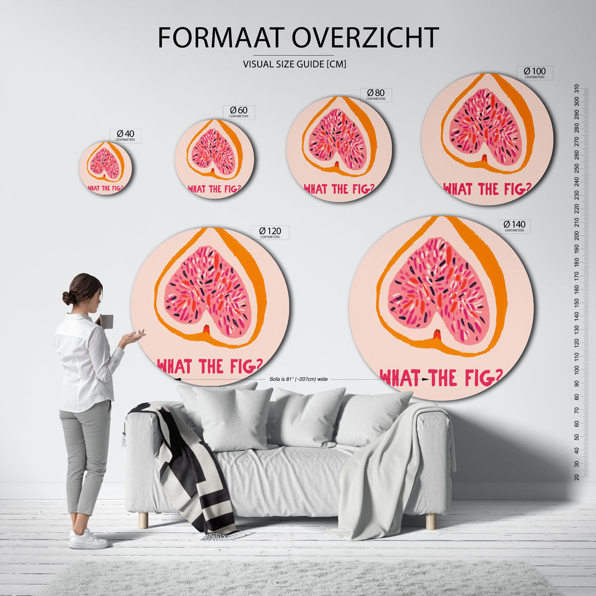 Figuur met tekst – kleurrijke wandkunst als muurcirkel