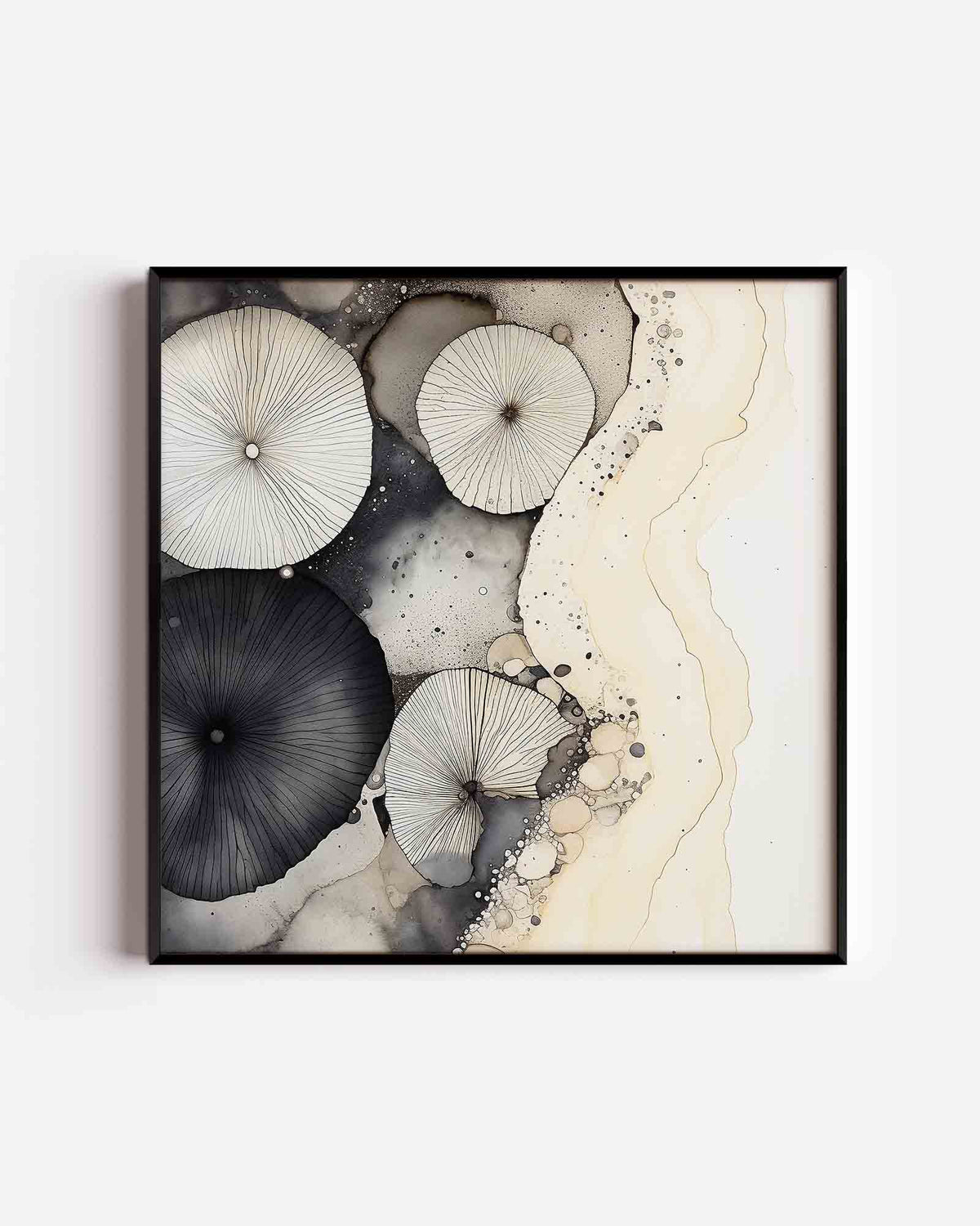 Abstracte cirkels – zacht abstracte vierkante poster als wanddecoratie