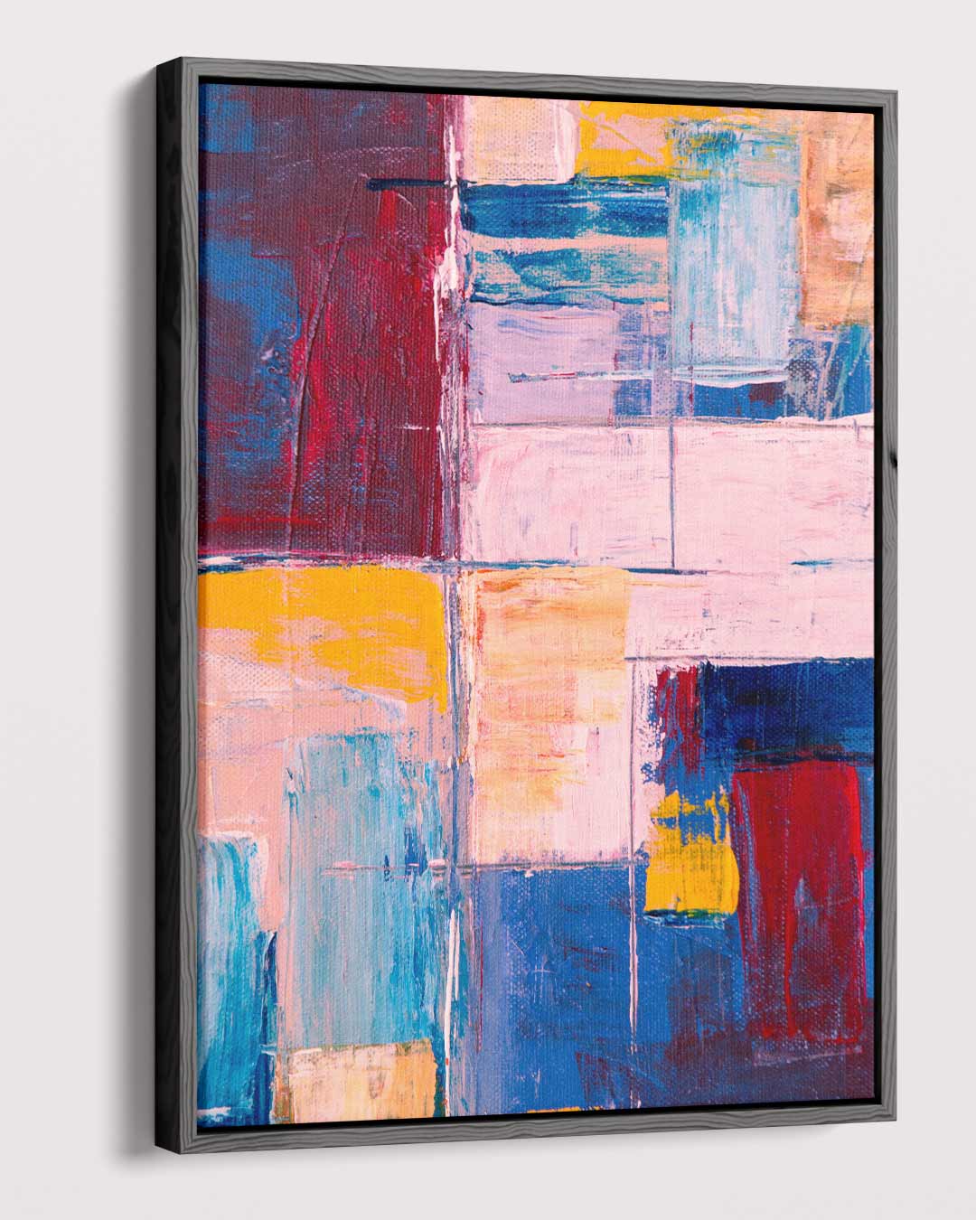 Kleurrijke Abstracte Compositie – plexiglas wanddecoratie in portret formaat