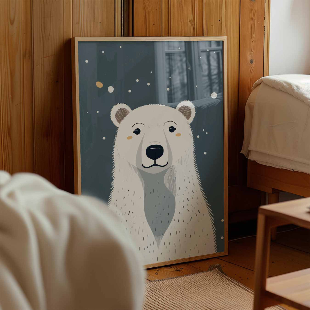 Schattige IJsbeer Illustratie – kinderposter in staand formaat