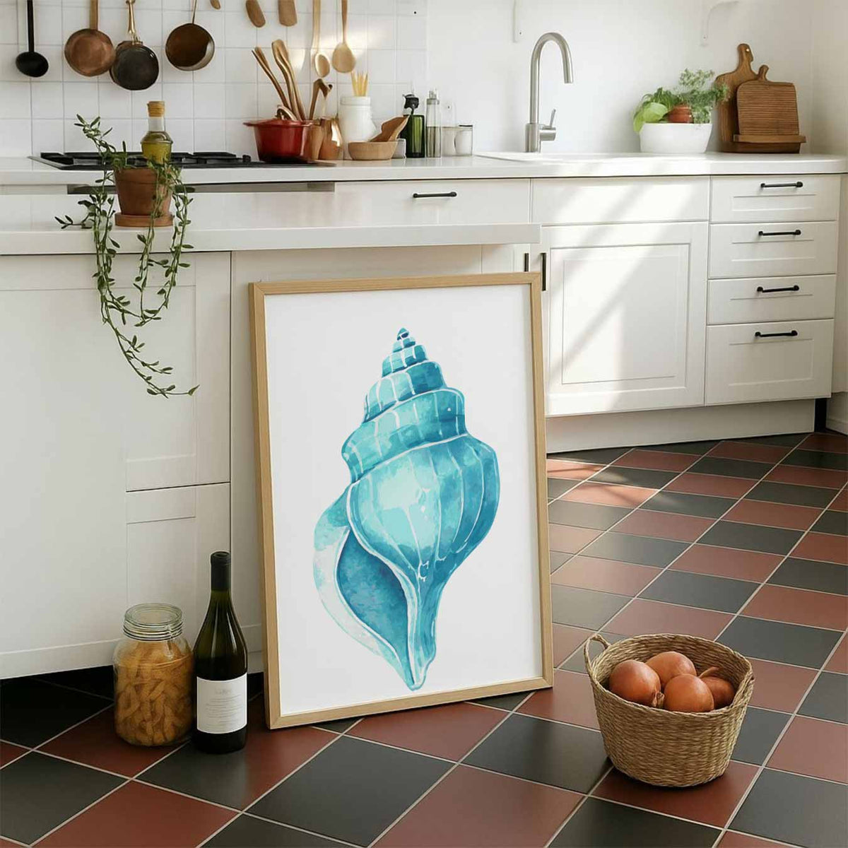 Schelpenkunst in Turquoise – dieren portret poster, afbeelding 7