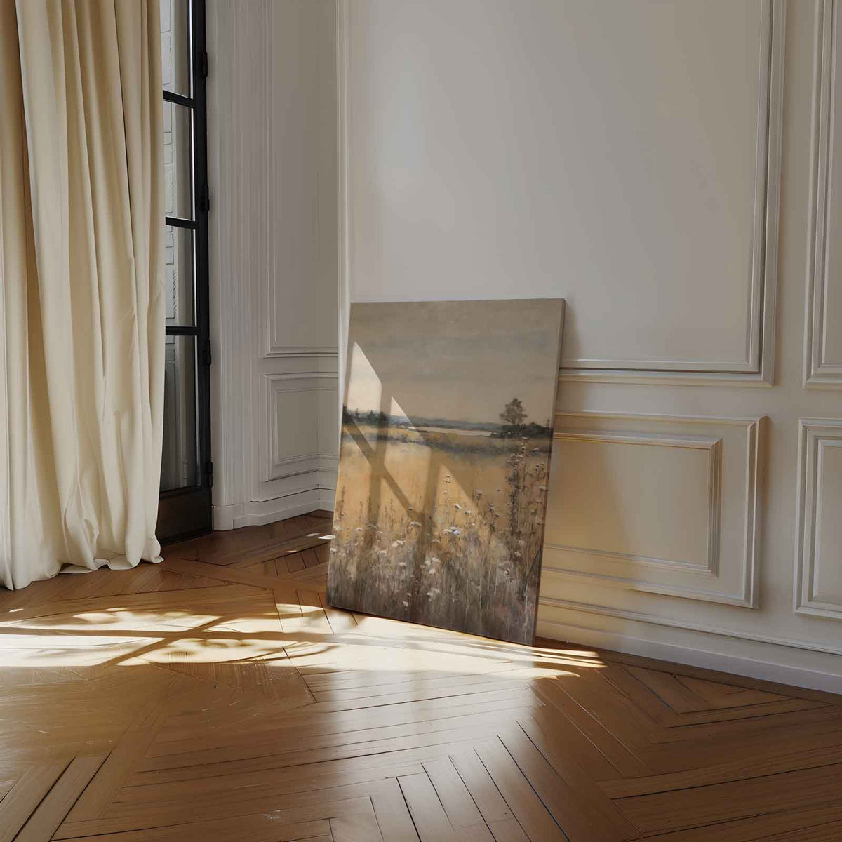 Rustiek Landschap in Herfstkleuren – staand kunstwerk voor modern interieur