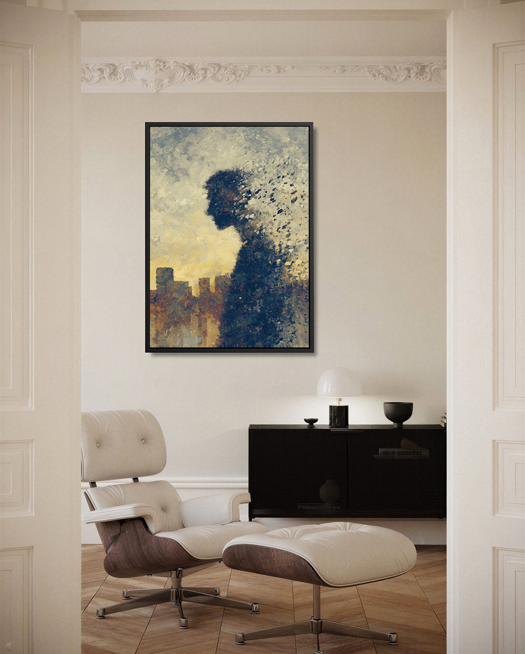 Vervagende silhouet – moderne staande wandkunst