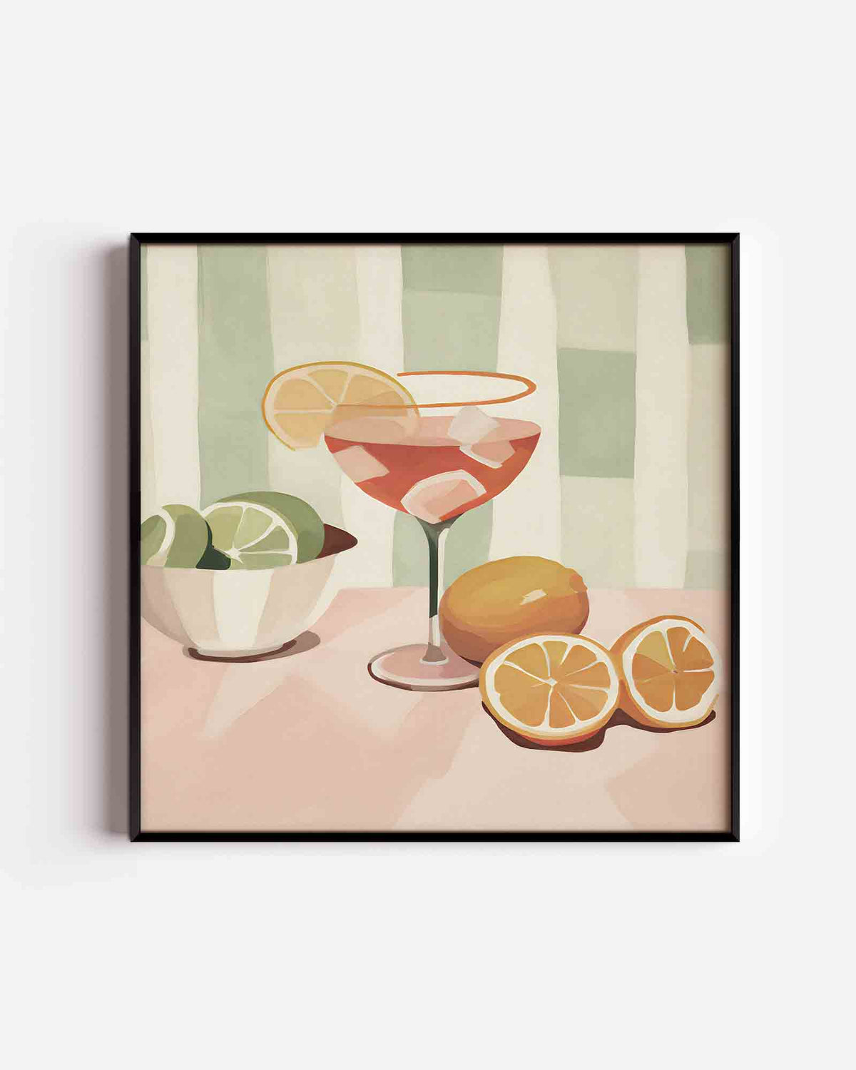 Cocktail en citrus – keuken vierkante poster als wanddecoratie