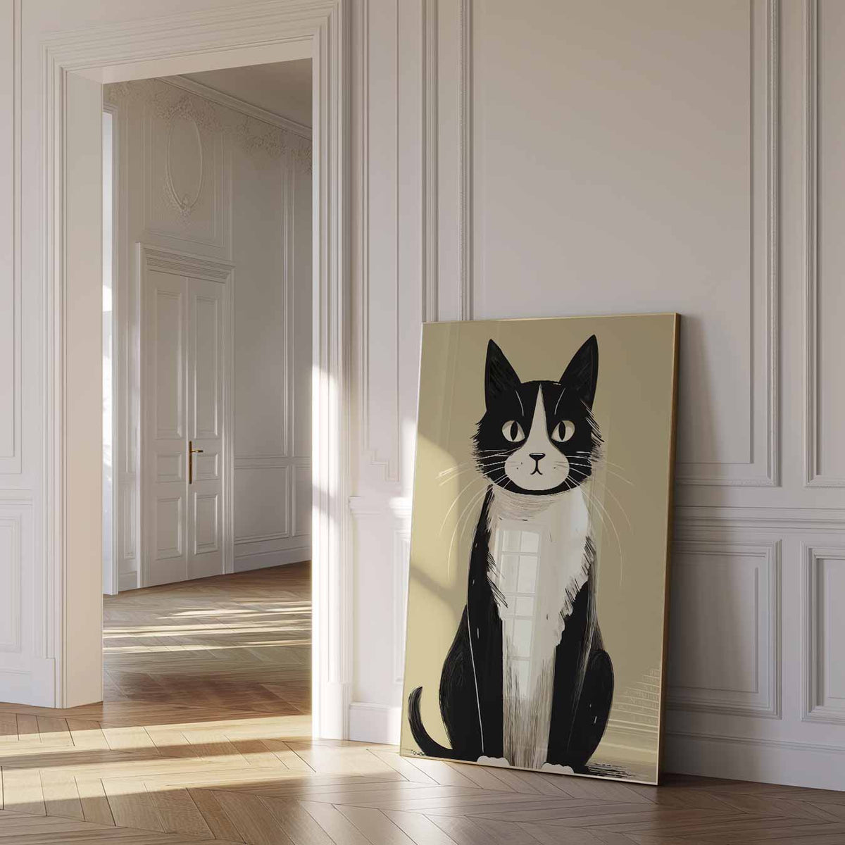 Schattige Kat Kunstposter – dierenposter als moderne staande wanddecoratie