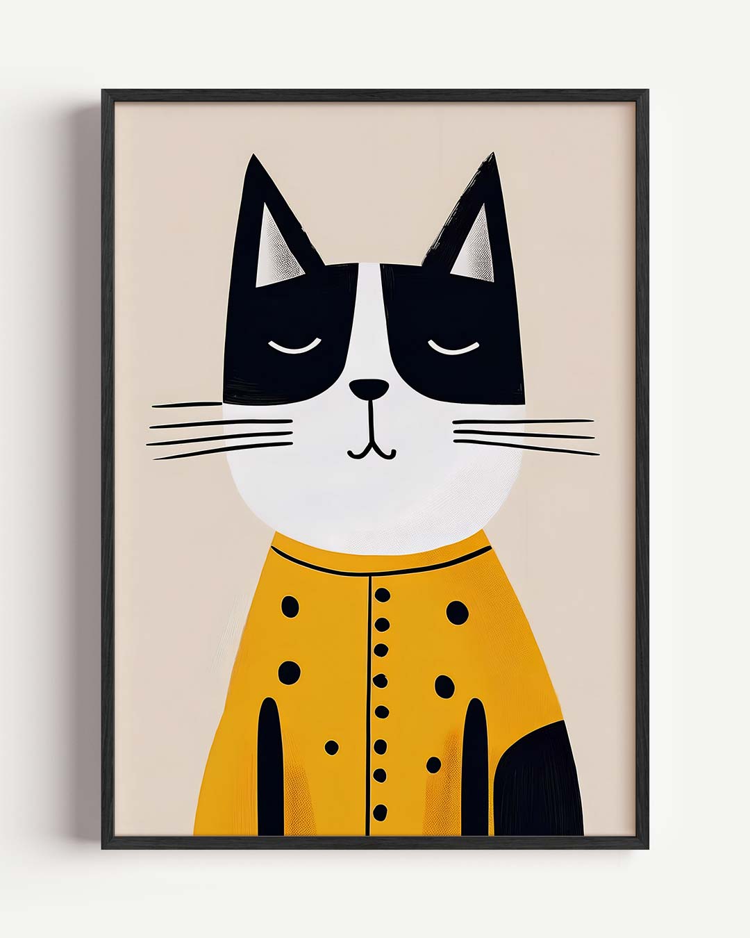 Stijlvolle Kat Illustratie – kids portret poster als wanddecoratie