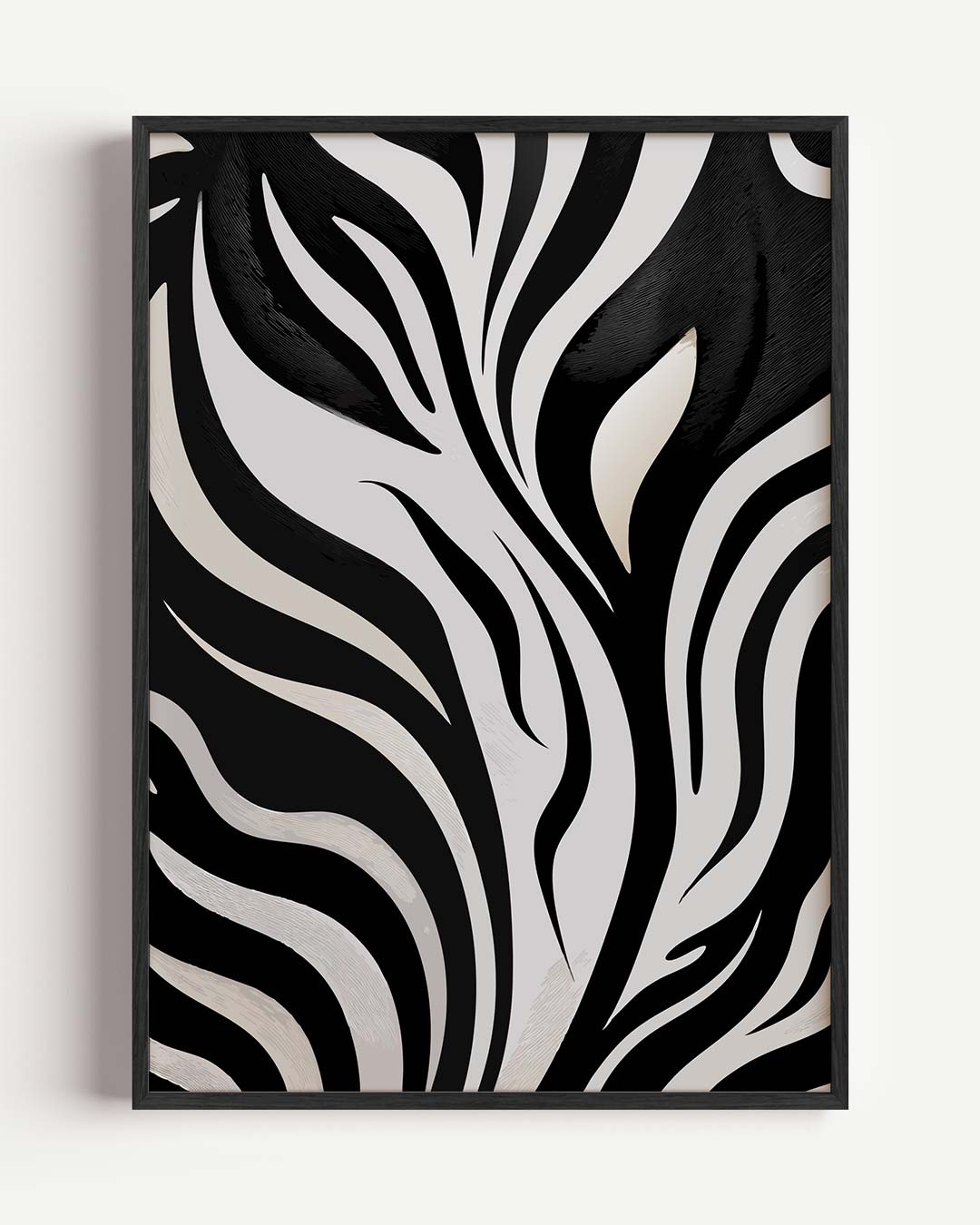 Zebra Strepen Kunstposter – kleurrijke abstracte portret poster als wanddecoratie