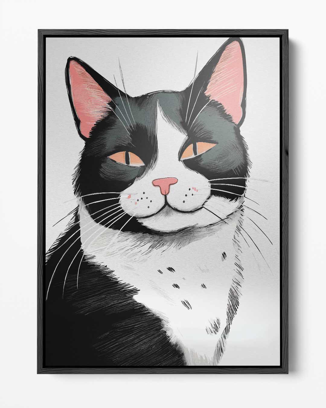 Schattige Kat Illustratie – portret kunstwerk als wanddecoratie