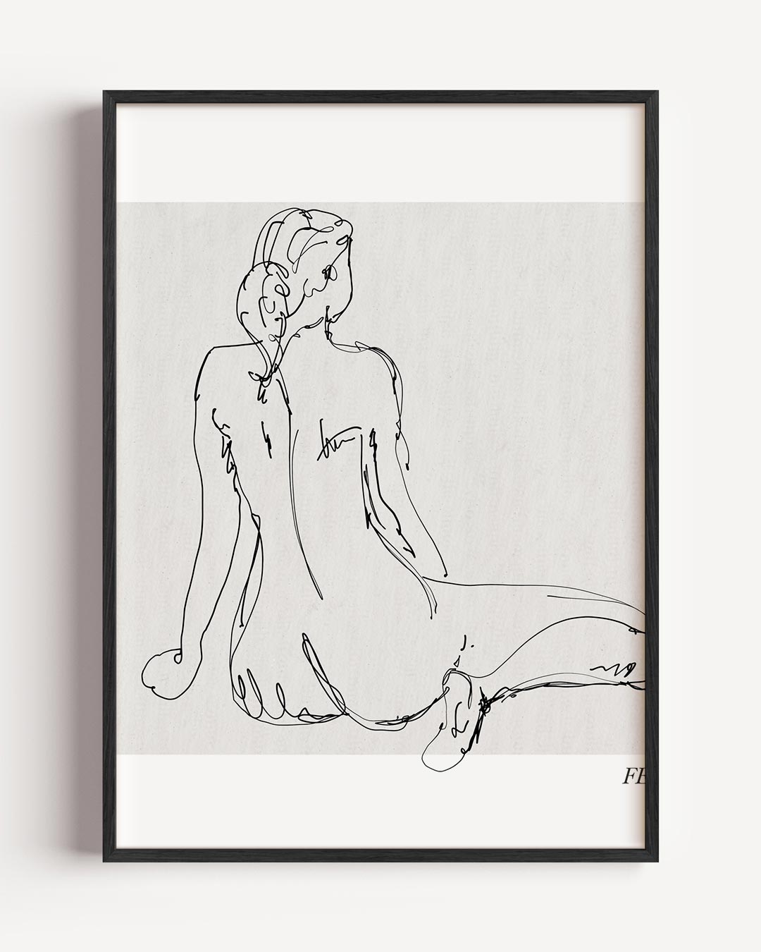 Elegante Lijntekening Vrouwelijk Silhouet – lijntekening portret poster als wanddecoratie