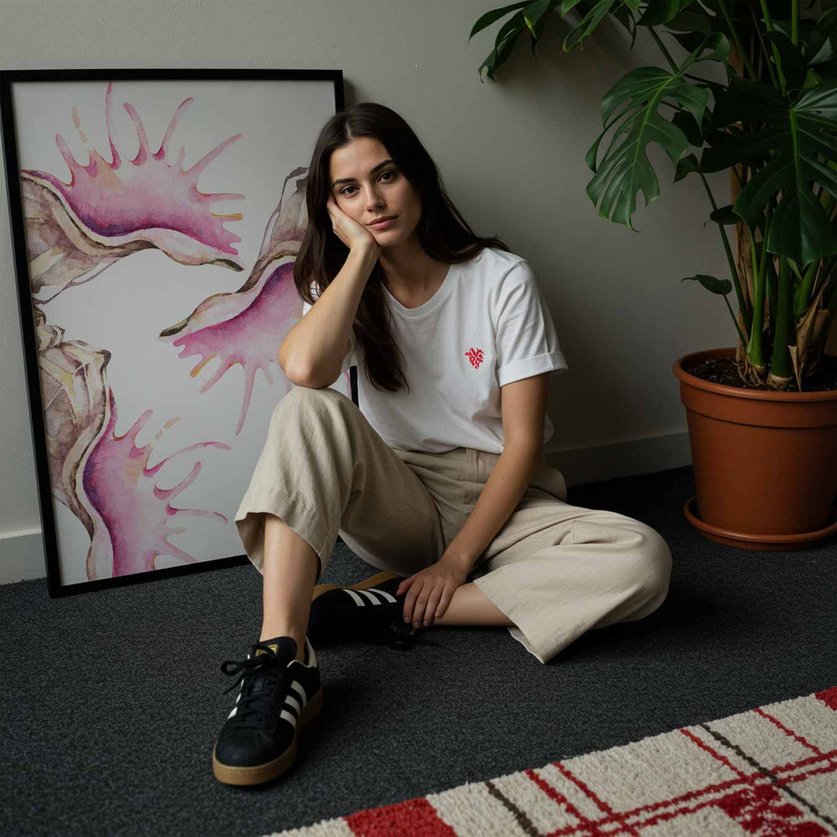 Roze Schelpen – staande muurposter met dierenthema